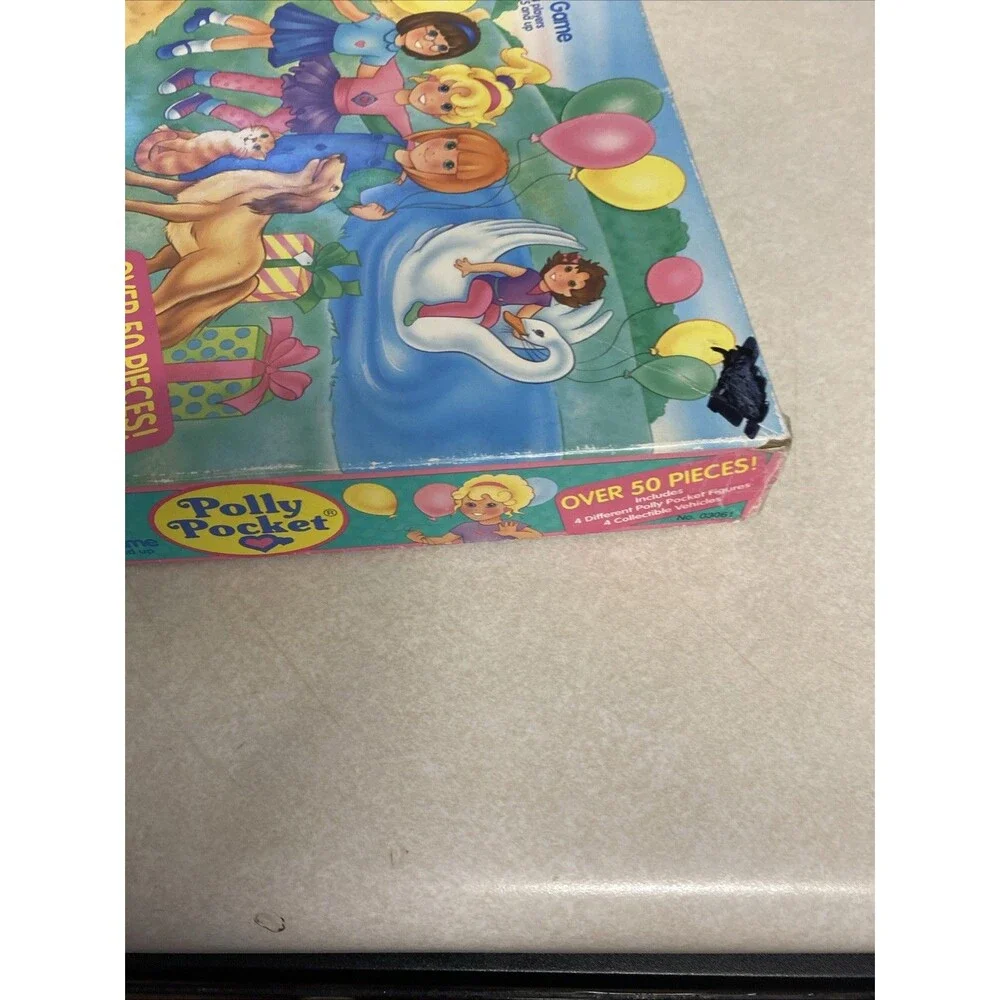 Vintage Polly Pocket Doll Party Board Game RoseArt 1994, Incomplete
